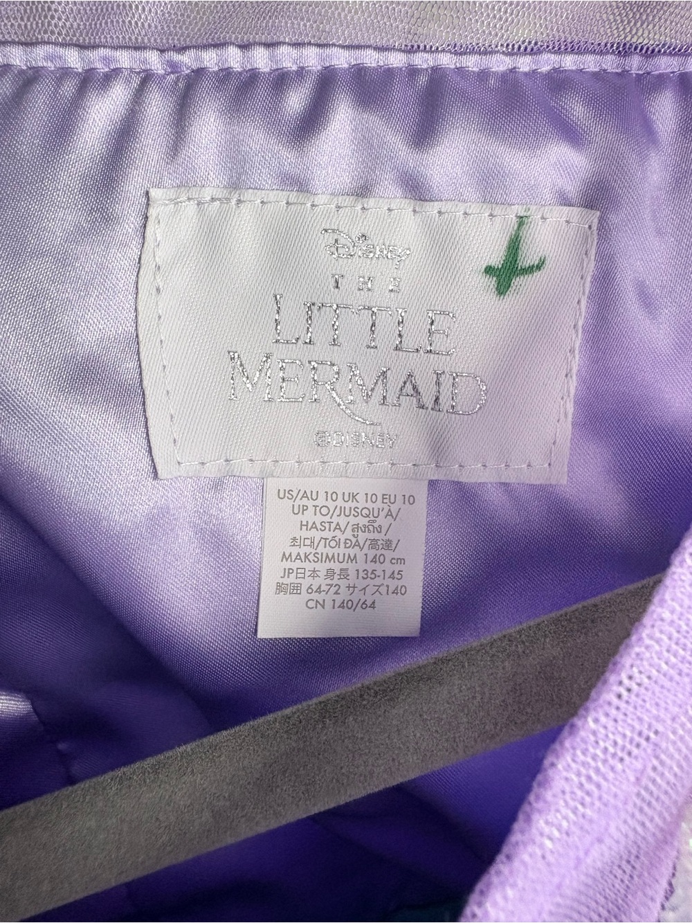 Disney Mermaid Costume Dress Aqua Purple Lavender Girls Size 10 NWT - Picture 2 of 10